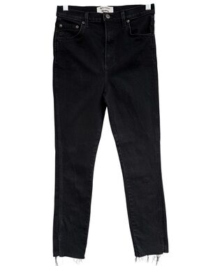 Reformation High‎ & Skinny Split Hem Black Jeans Size 28
